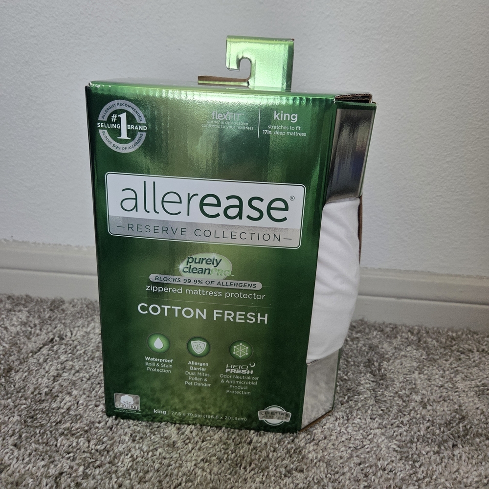 AllerEase Cotton Fresh Mattress Protector King Zippered